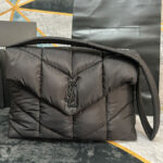Saint Laurent Puffer Messenger Bag In Econyl Regenerated Nylon Black